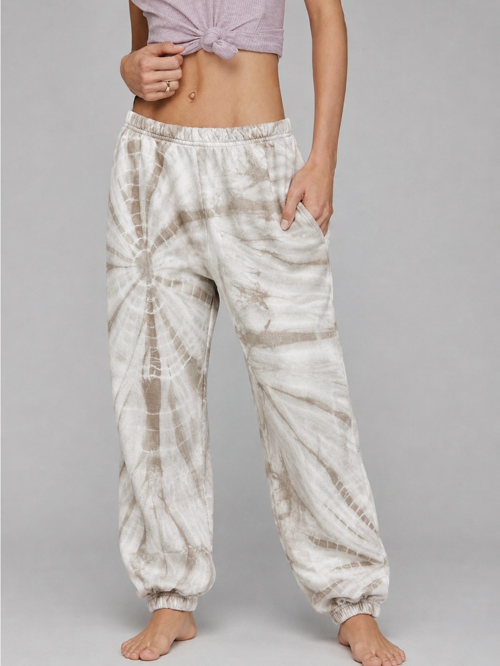 WSLY Tie-Dye Lounge Joggers - Beige